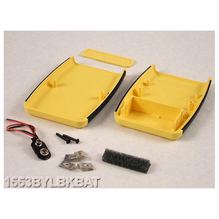 1553BYLBKBAT | HAND HELD CASE YELLOW WITH BATTERY DOOR 117x79x24mm