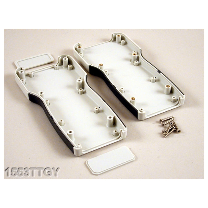 1553TTGY | HAND HELD CASE GREY WITH BATTERY DOOR 165x80x28mm