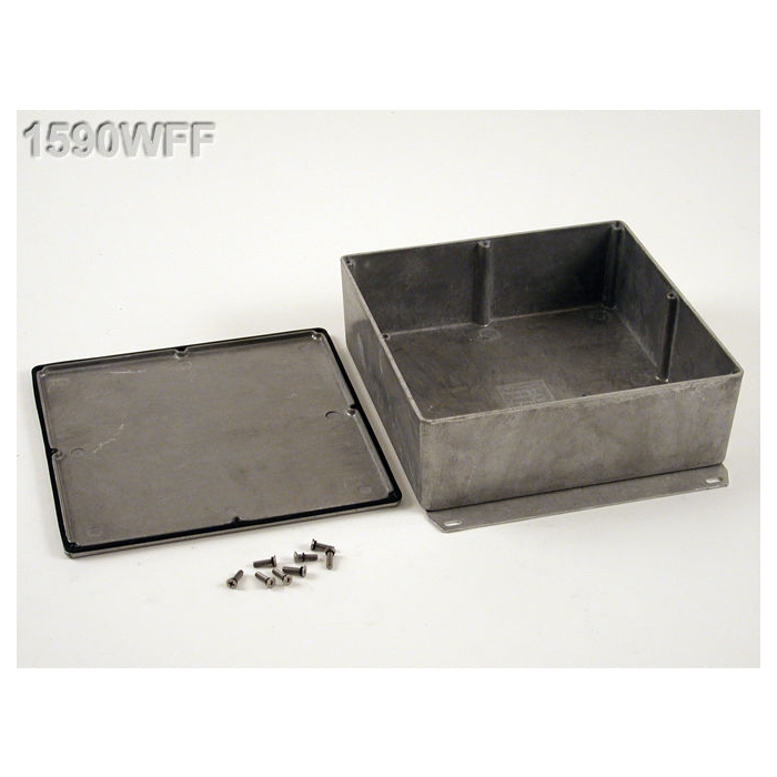 1590WFF | DIECAST ALUMINIUM ENCLOSURE NATURAL FLANGED IP65 188x188x63mm