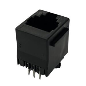 6P6C RJ12 Top Entry PCB Mount Socket With Flanges