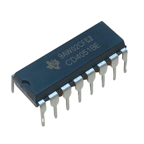 CD4051BE | CMOS SINGLE 8 CHANNEL MUX/DEMUX WITH LOGIC LEVEL CONVERSION DIP-16