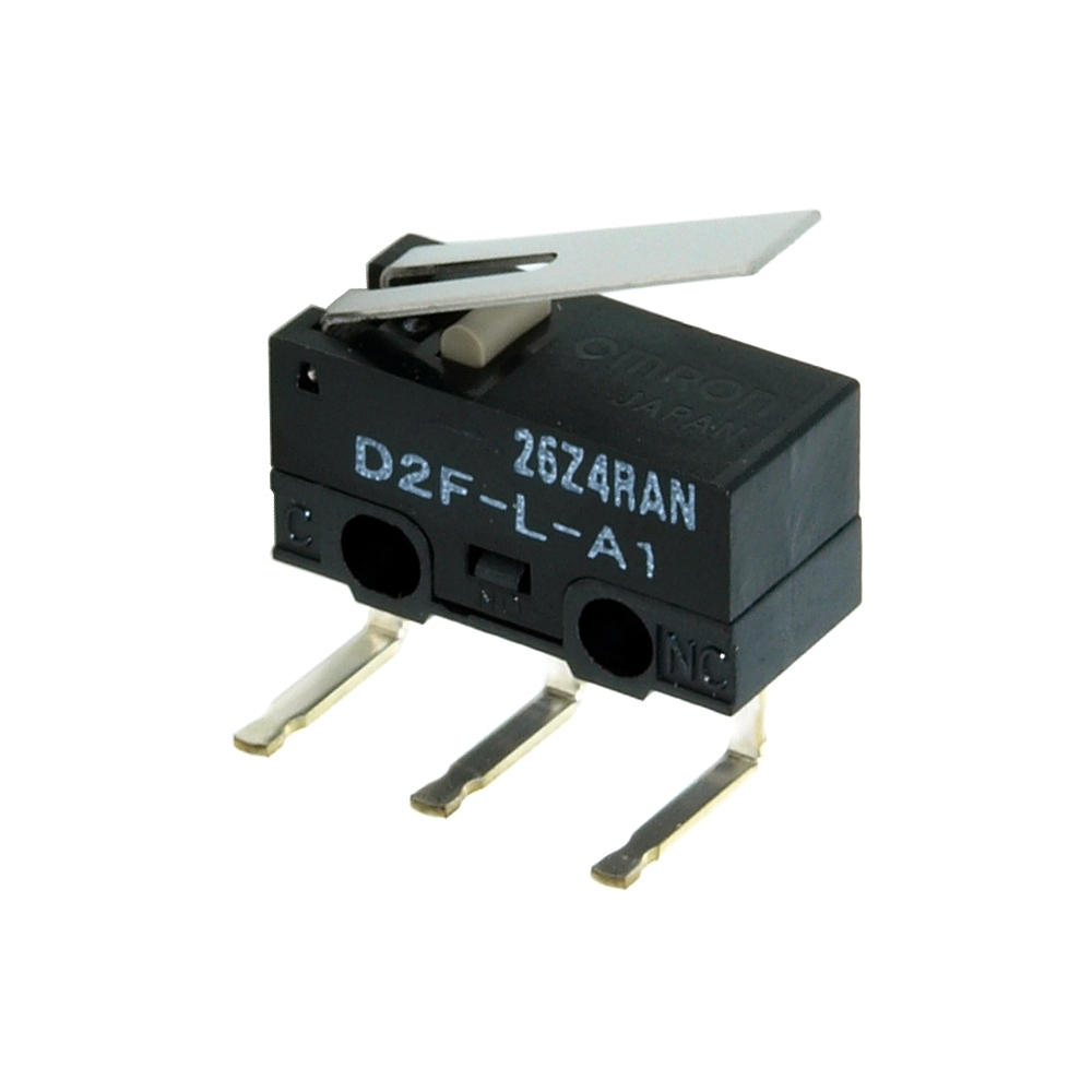 ULTRA SUBMINIATURE MICROSWITCH WITH SHORT HINGE LEVER PCB MOUNT