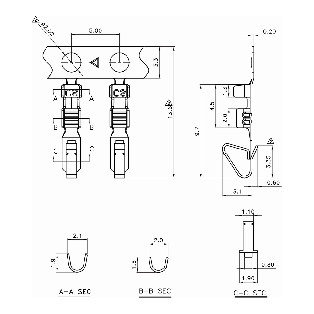 2.54mm Crimp Pin Suits JS-8001 Series Housing - Image 2