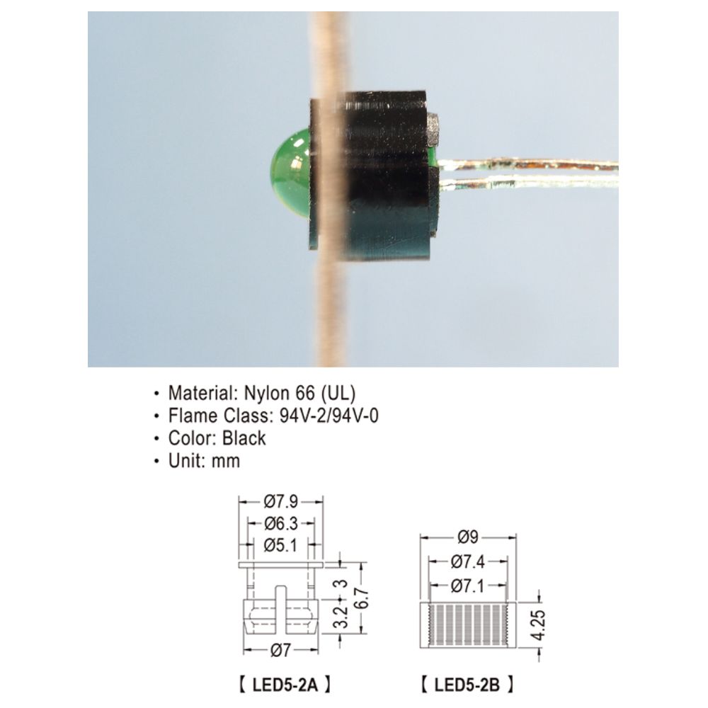 2PC LED Holder for 5mm LEDs - Image 2