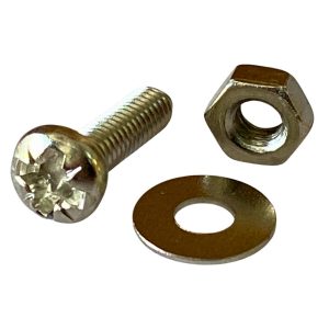 M3 x 12mm Steel Screw Kit Including Washer & Nut Pk20