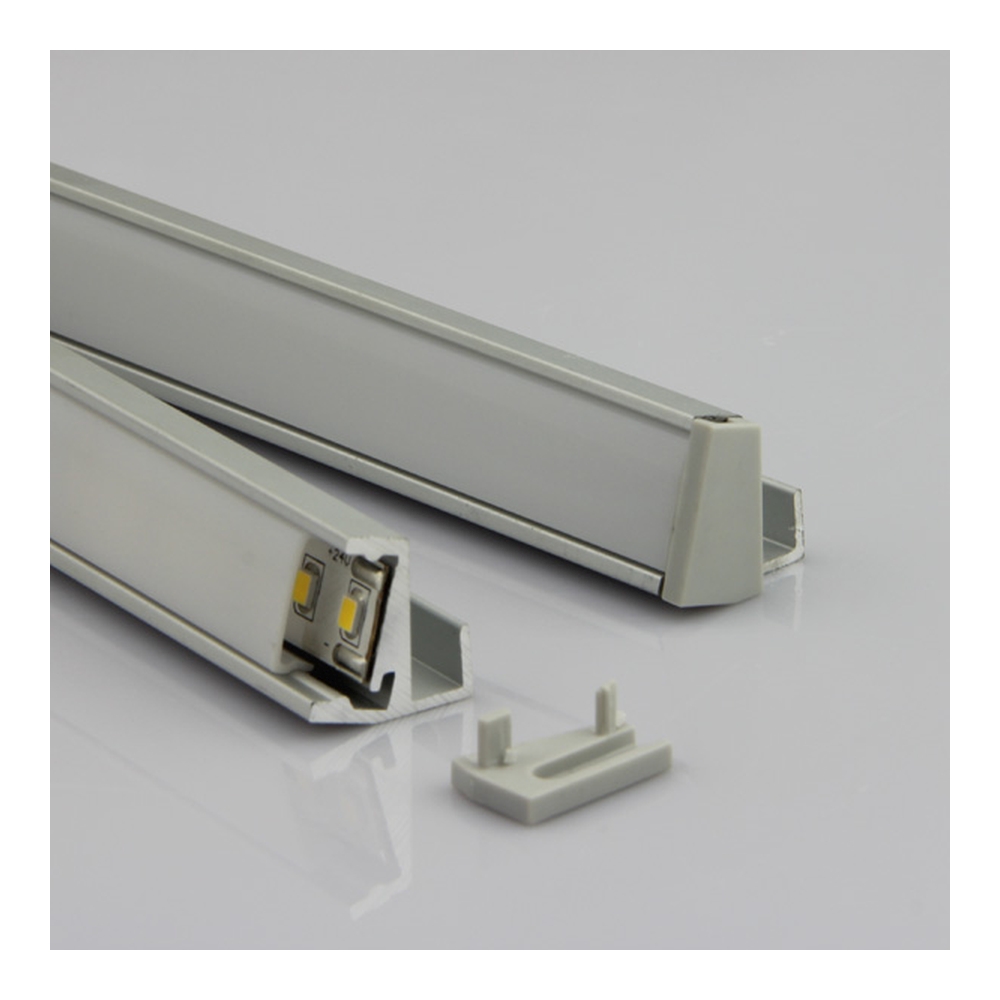 ALUMINIUM PROFILE WITH OPAQUE COVER 3M LENGTH FOR 8MM GLASS