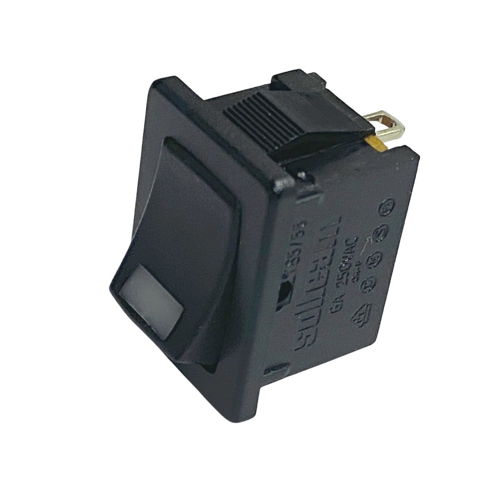 Black Rocker Switch SPST with Red LED 6A 250V