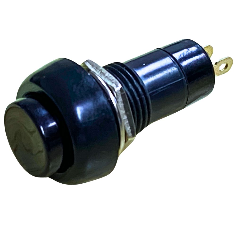 Switch Push Button SPST NO Momentary Round Black
