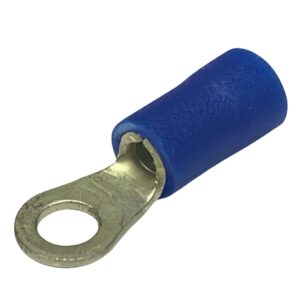 RVM2-3.7 | INSULATED RING TERMINAL BLUE 3.7MM STUD 19.4MM LENGTH