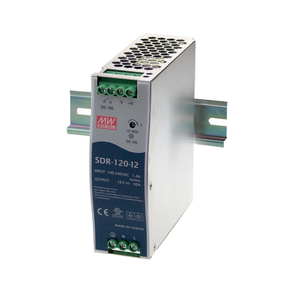 SDR-120-12 | MEAN WELL DIN RAIL 120W 12VDC 10.0A