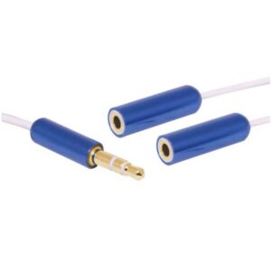 3.5MM STEREO PLUG TO 2 x 3.5MM STEREO SOCKETS 30CM LENGTH