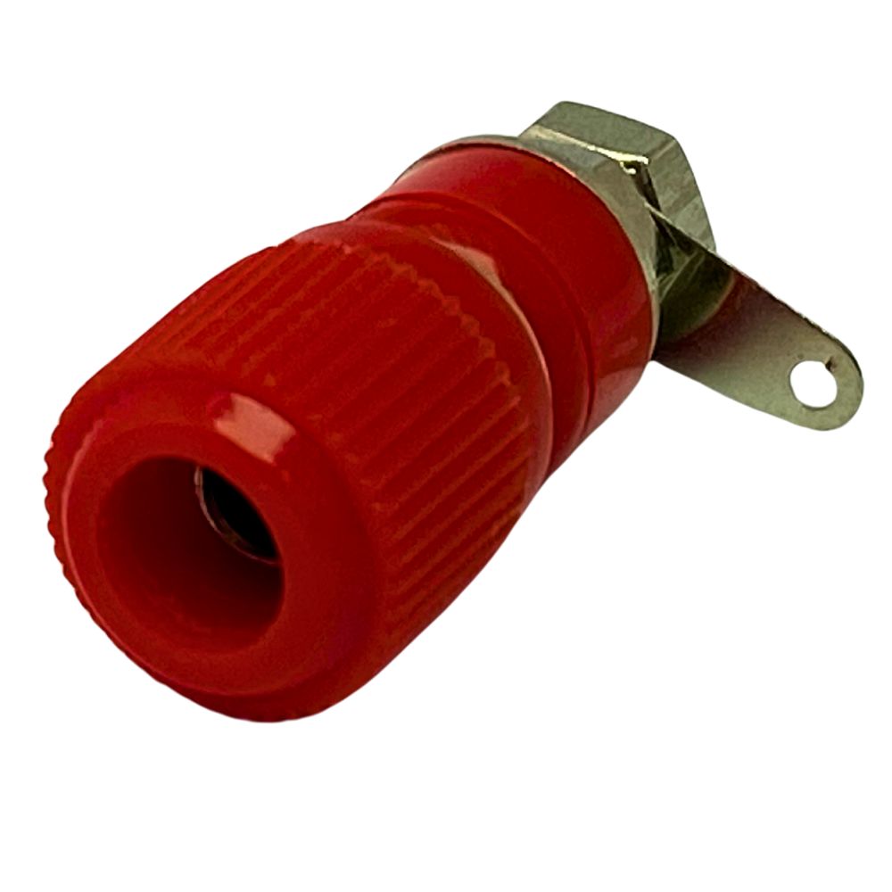 JR2467R | BINDING POST RED 10A WITH 4MM BANANA SOCKET