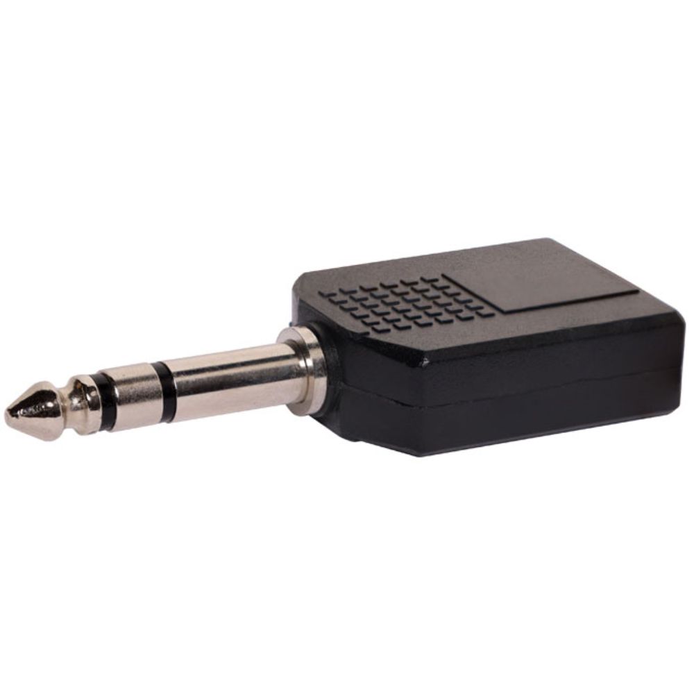 AUDIO ADAPTOR 6.35MM STEREO PLUG TO 2 x 6.35MM STEREO SOCKETS