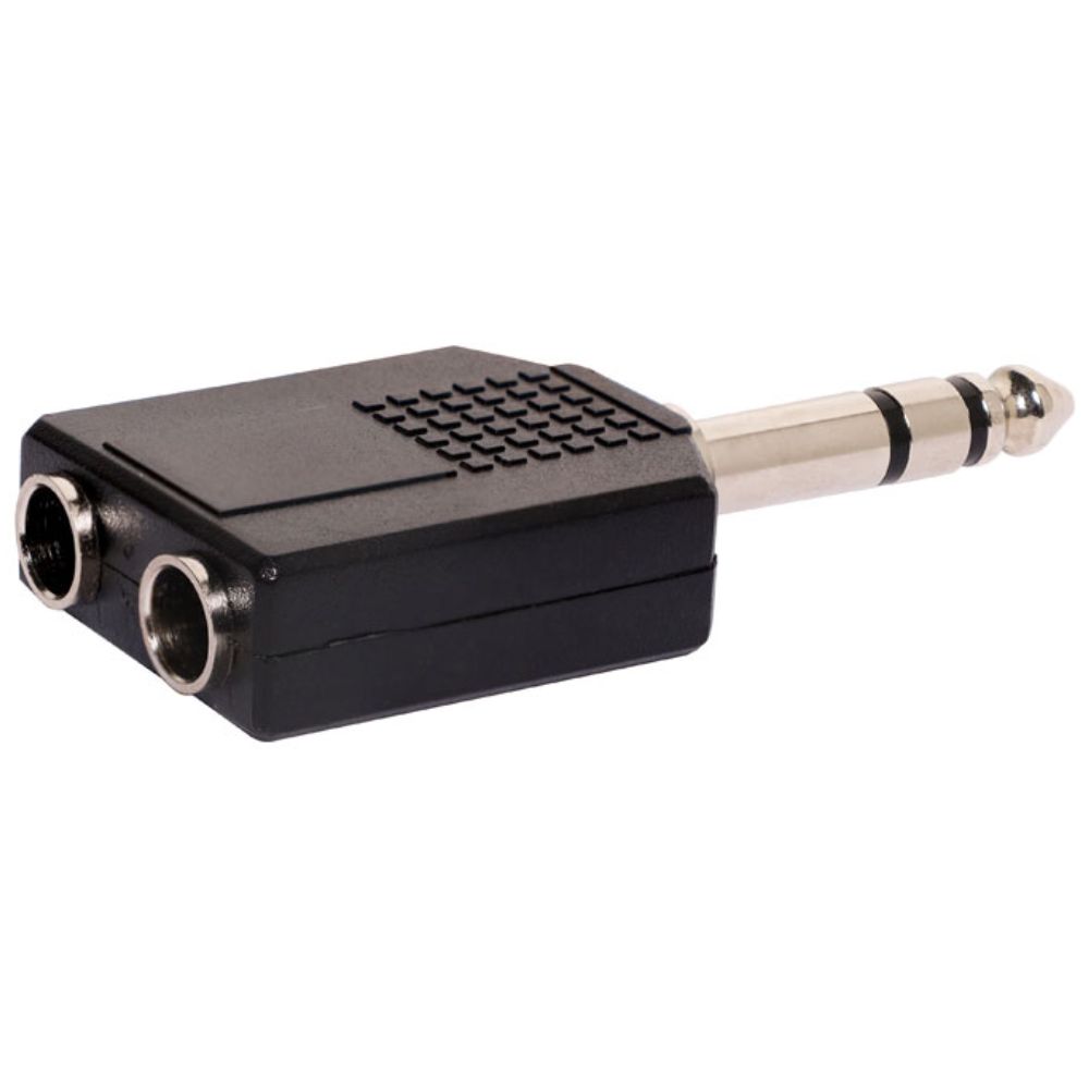 AUDIO ADAPTOR 6.35MM STEREO PLUG TO 2 x 6.35MM STEREO SOCKETS - Image 2
