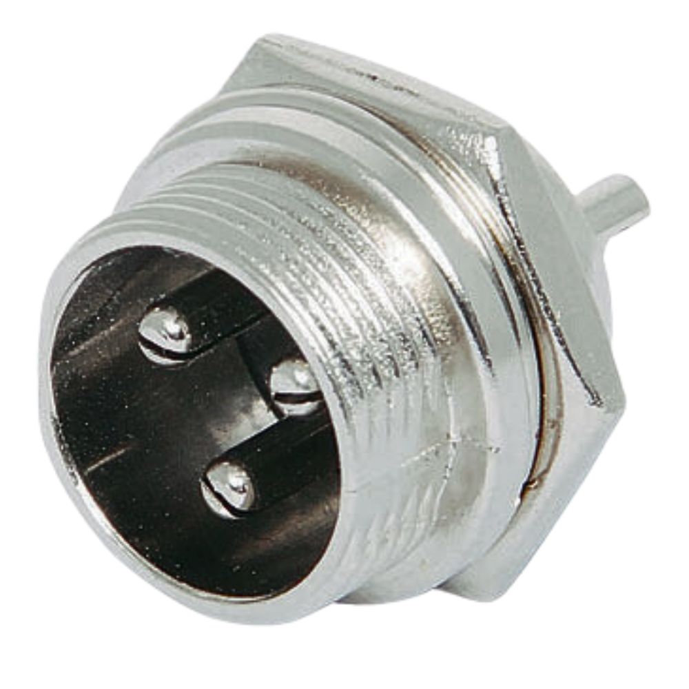 P0954 | 3 PIN MALE CHASSIS MOUNT MICROPHONE CONNECTOR