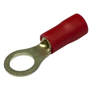RV1-5 | INSULATED RING TERMINAL RED 5.3MM STUD 20.8MM LENGTH