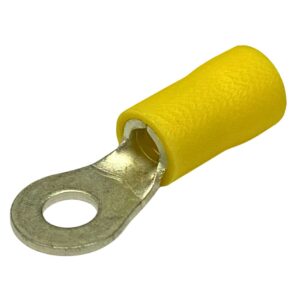 RVL5-4 | INSULATED RING TERMINAL YELLOW 4.3MM STUD 26MM LENGTH