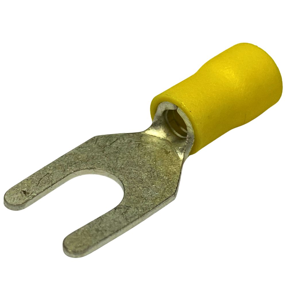SVL5-6 | INSULATED FORK TERMINAL 6.4MM YELLOW 31.5MM LENGTH