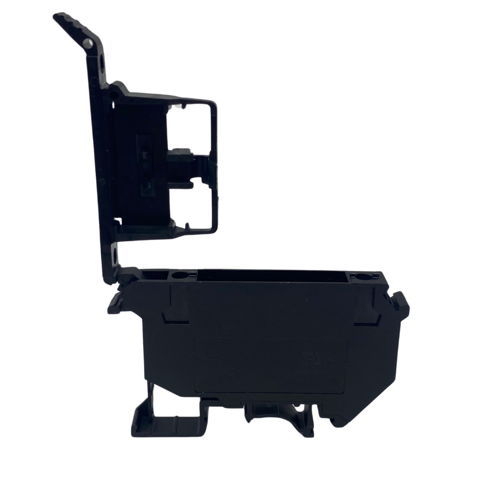 4mm² DIN Rail Fuse Terminal 6.3A Closed Ends Flip Top - Image 2