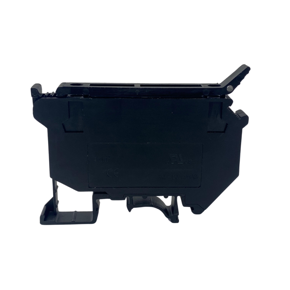 4mm² DIN Rail Fuse Terminal 6.3A Closed Ends Flip Top