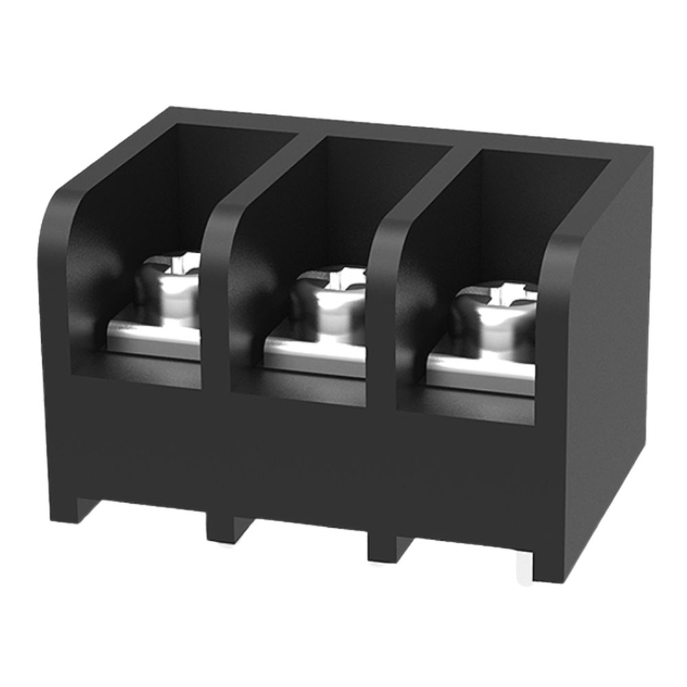 3 Way 6.35mm PCB Mount Barrier Terminal 10A 300V